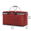 Large Picnic Basket, Insulated Foldable Cooler Bag for Camping Picnic Travel Lunch Bag