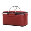 Large Picnic Basket, Insulated Foldable Cooler Bag for Camping Picnic Travel Lunch Bag