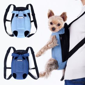 Denim Pet Dog Backpack Outdoor Travel Dog Cat Carrier Bag for Small Dogs Puppy Kedi Carring Bags Pets Products Trasportino Cane (Color: pink, size: L)