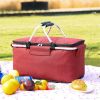 Large Picnic Basket, Insulated Foldable Cooler Bag for Camping Picnic Travel Lunch Bag